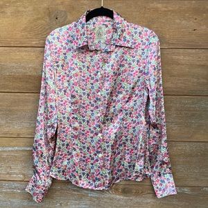 Cordings Floral Silk Blouse with Collar
